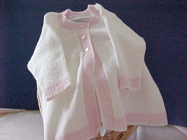 White coat with pink trim